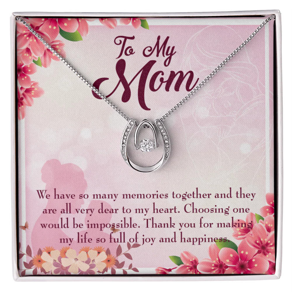 Mom So Many Memories Lucky Horseshoe Necklace Standard Box